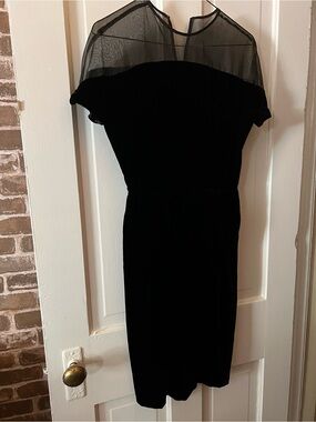 Vintage Another Ann Barry Jr Black Sheer Yoke Cocktail Dress